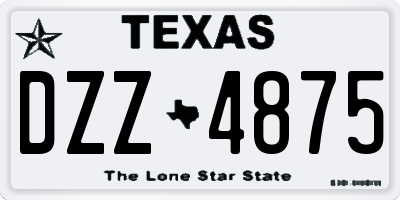 TX license plate DZZ4875