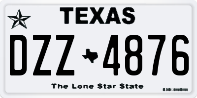 TX license plate DZZ4876