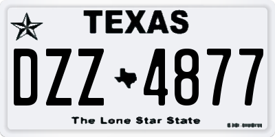 TX license plate DZZ4877