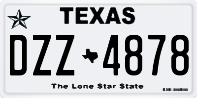 TX license plate DZZ4878