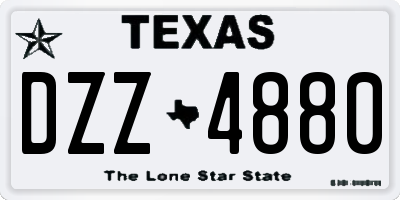 TX license plate DZZ4880