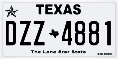 TX license plate DZZ4881