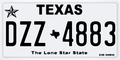 TX license plate DZZ4883