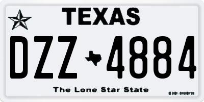 TX license plate DZZ4884