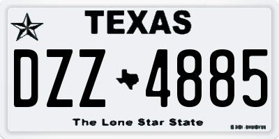 TX license plate DZZ4885