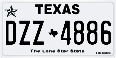 TX license plate DZZ4886