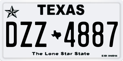 TX license plate DZZ4887