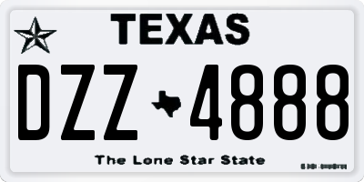 TX license plate DZZ4888