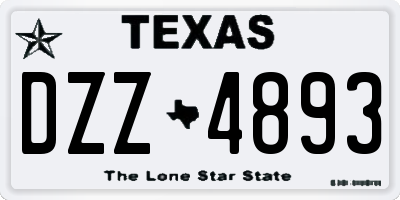 TX license plate DZZ4893