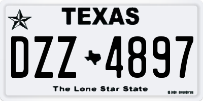 TX license plate DZZ4897