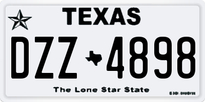 TX license plate DZZ4898
