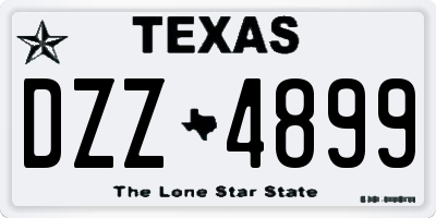 TX license plate DZZ4899