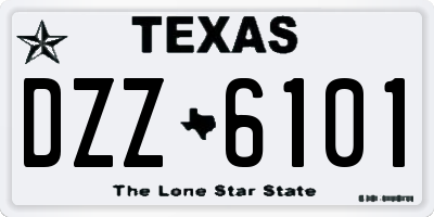 TX license plate DZZ6101
