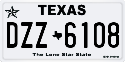 TX license plate DZZ6108