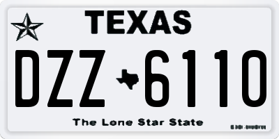 TX license plate DZZ6110