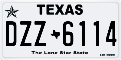 TX license plate DZZ6114