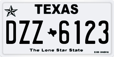 TX license plate DZZ6123