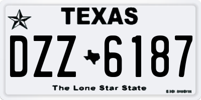 TX license plate DZZ6187