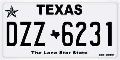 TX license plate DZZ6231