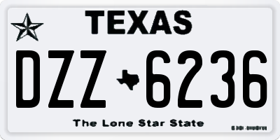 TX license plate DZZ6236