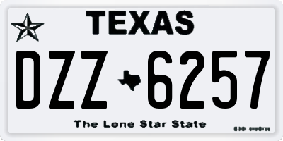 TX license plate DZZ6257