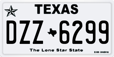 TX license plate DZZ6299