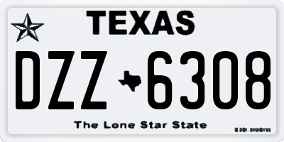TX license plate DZZ6308
