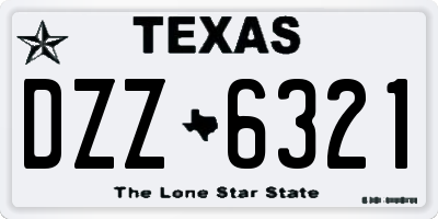 TX license plate DZZ6321