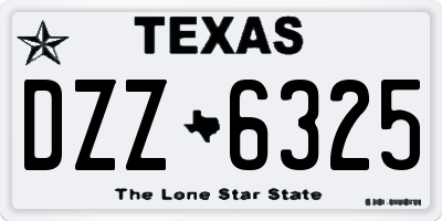 TX license plate DZZ6325