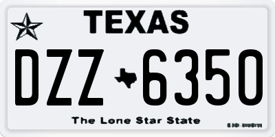 TX license plate DZZ6350