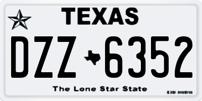 TX license plate DZZ6352