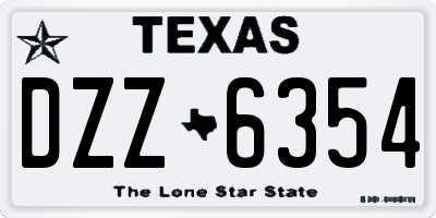 TX license plate DZZ6354