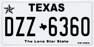 TX license plate DZZ6360