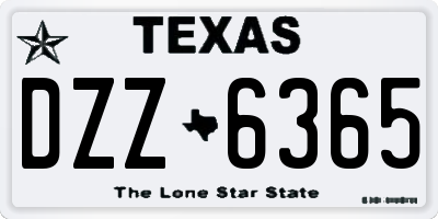 TX license plate DZZ6365