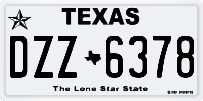 TX license plate DZZ6378