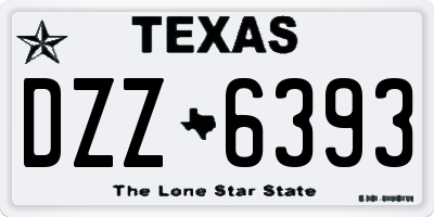 TX license plate DZZ6393