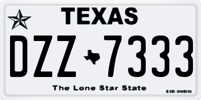 TX license plate DZZ7333
