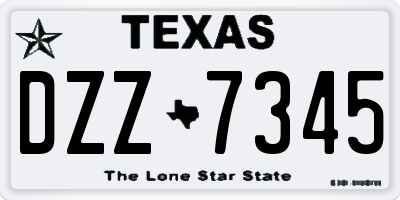 TX license plate DZZ7345
