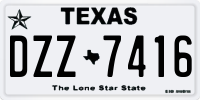 TX license plate DZZ7416
