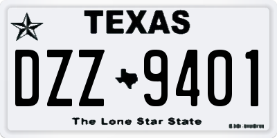 TX license plate DZZ9401