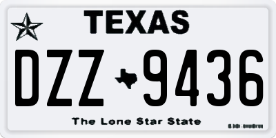 TX license plate DZZ9436
