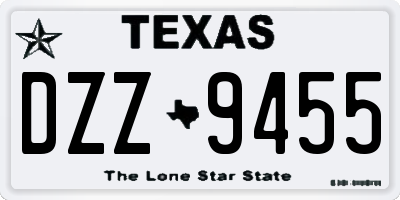 TX license plate DZZ9455