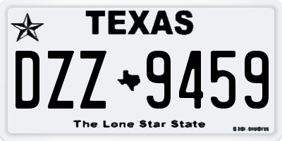 TX license plate DZZ9459