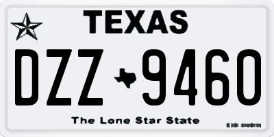 TX license plate DZZ9460