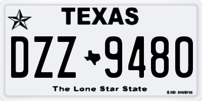 TX license plate DZZ9480
