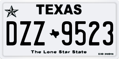 TX license plate DZZ9523