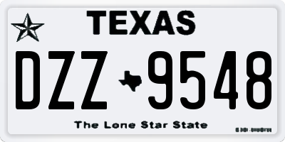 TX license plate DZZ9548