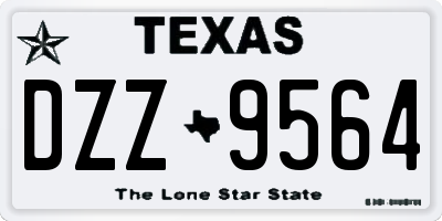 TX license plate DZZ9564