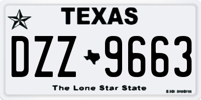 TX license plate DZZ9663