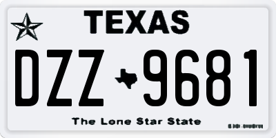 TX license plate DZZ9681